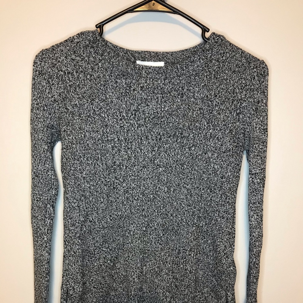 Grey split sleeve sweater